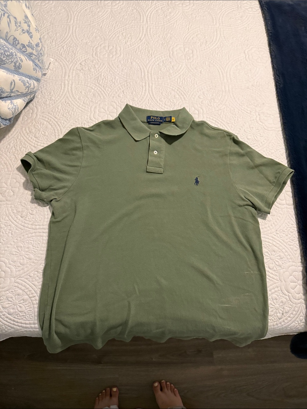 Polo by Ralph Lauren Men's Olive Green Custom Slim Fit Polo Shirt